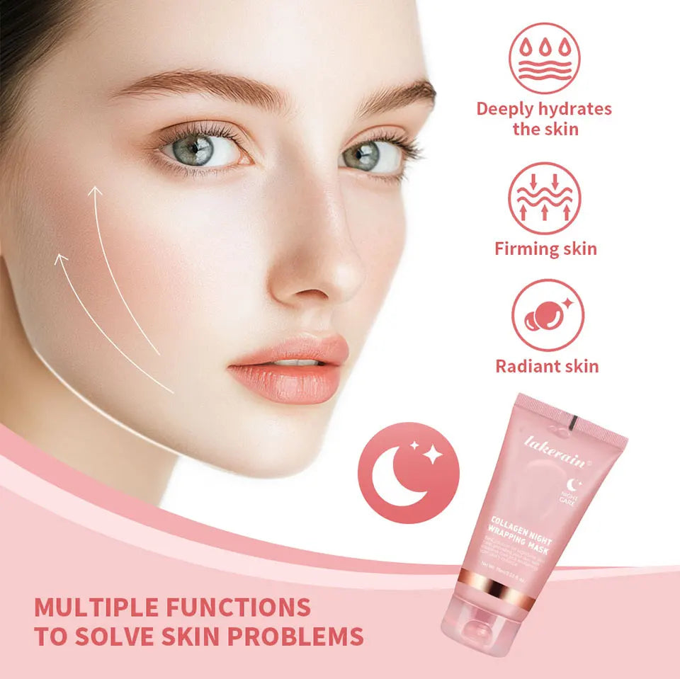 Deep Collagen Mask Peel Off Mask Face Anti Wrinkle Lifting  Skin Care Masks Bio Pack Night Wrapping Woman Overnight Skin