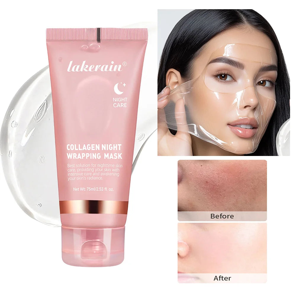 Deep Collagen Mask Peel Off Mask Face Anti Wrinkle Lifting  Skin Care Masks Bio Pack Night Wrapping Woman Overnight Skin