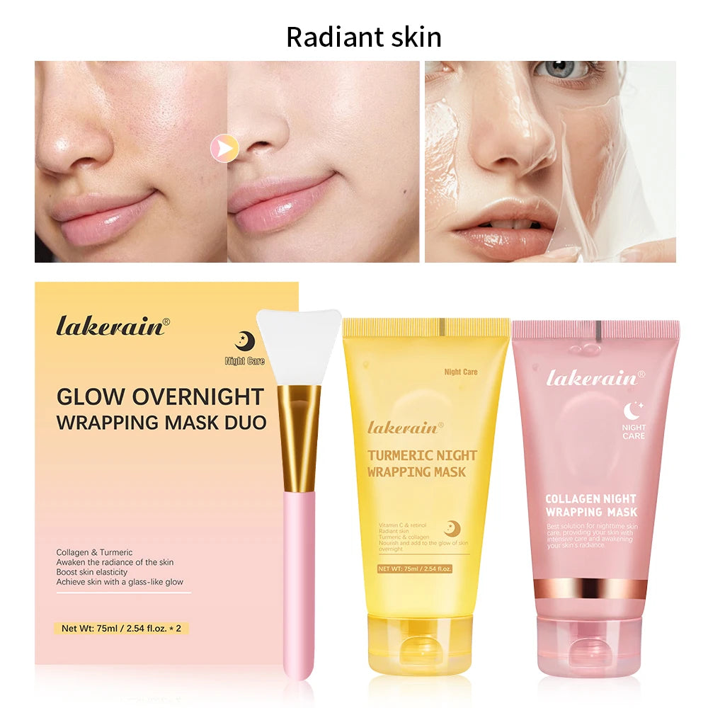 Deep Collagen Mask Peel Off Mask Face Anti Wrinkle Lifting  Skin Care Masks Bio Pack Night Wrapping Woman Overnight Skin