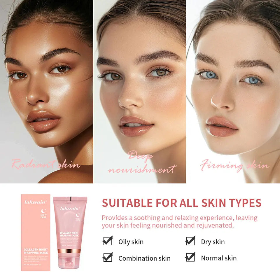 Deep Collagen Mask Peel Off Mask Face Anti Wrinkle Lifting  Skin Care Masks Bio Pack Night Wrapping Woman Overnight Skin