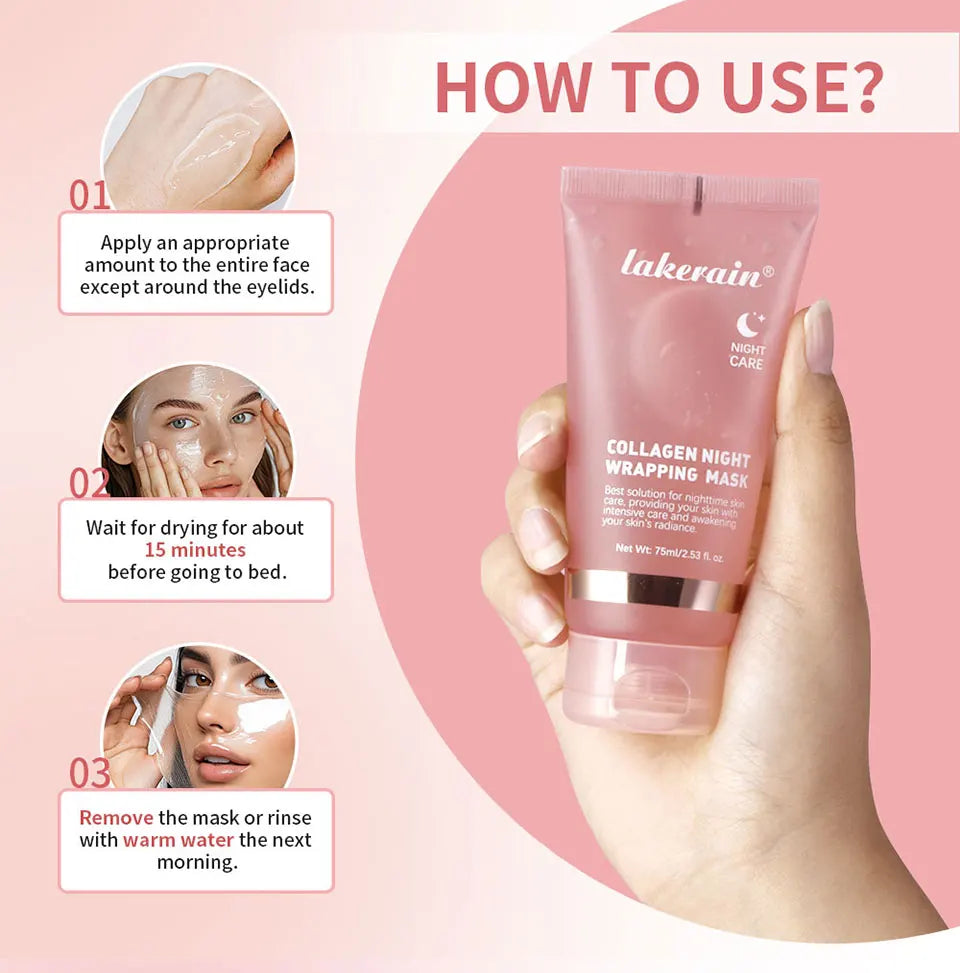 Deep Collagen Mask Peel Off Mask Face Anti Wrinkle Lifting  Skin Care Masks Bio Pack Night Wrapping Woman Overnight Skin