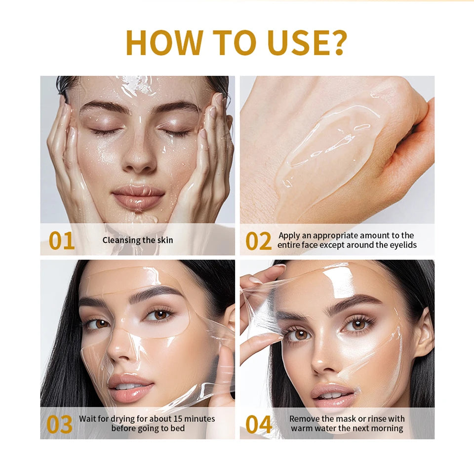 Deep Collagen Mask Peel Off Mask Face Anti Wrinkle Lifting  Skin Care Masks Bio Pack Night Wrapping Woman Overnight Skin